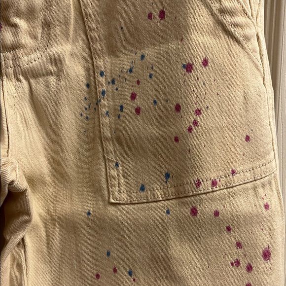 Easel Los Angeles Cream Paint Splatter Pants Small - Picture 3 of 7